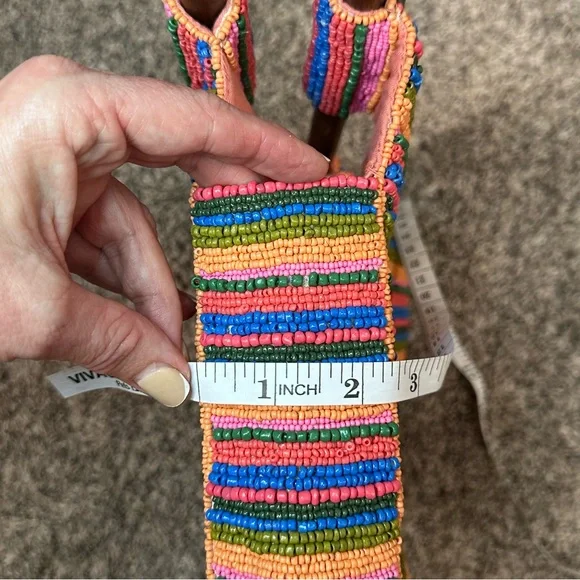 ANTONIO MELANI Beaded Tote w/ Bamboo Handles NWOT - Picture 9 of 12